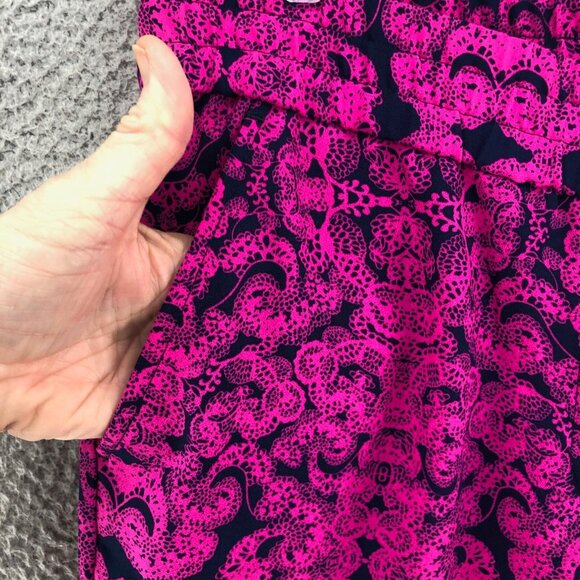 Ann Taylor Pants Womens 10 Pink Lace Print Cropped Jogger Tapered Leg Pockets - Picture 5 of 13